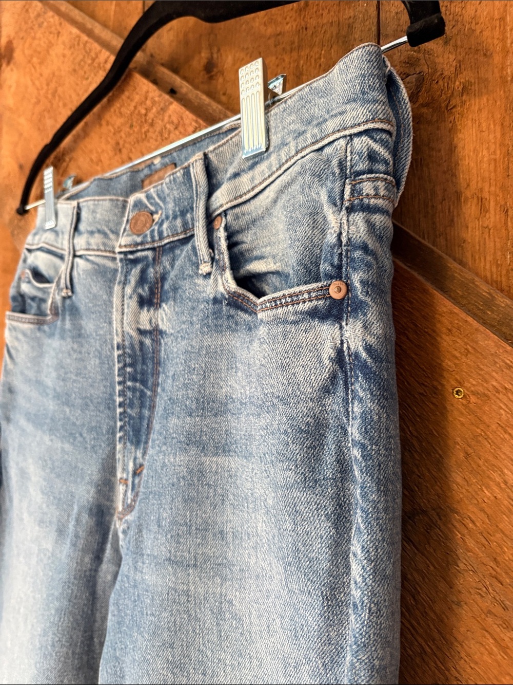 MOTHER The Mid Rise Dazzler Ankle Jeans Tropic Like Its Hot Light Blue 29 - Picture 2 of 12